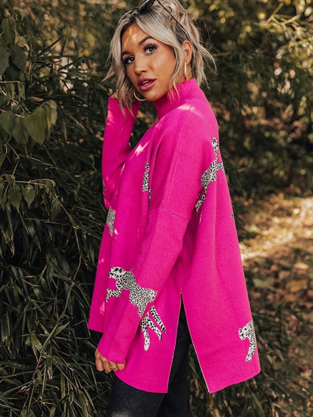Vici Pink Leopard Sweater - Picture 2 of 7